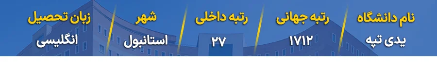 رتبه داخلی و جهانی دانشگاه یدی تپه ترکیه